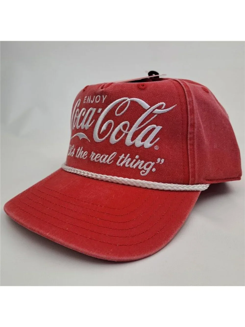 Licensed Coca Cola Vintage Rope Hat Red White Enjoy It’s The Real Thing NWT